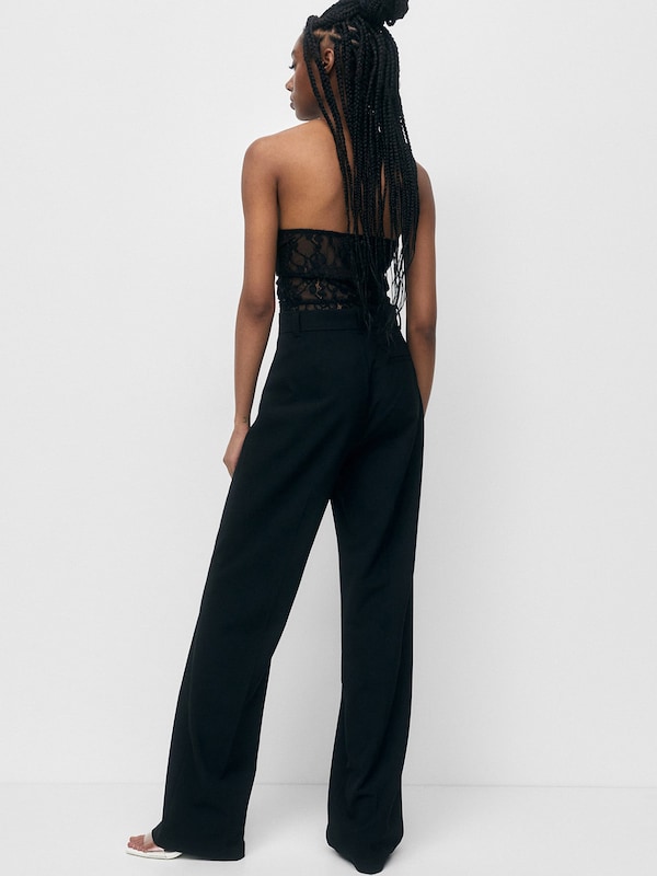 Pullu0026Bear Pull&Bear Wide Leg Hose In Schwarz