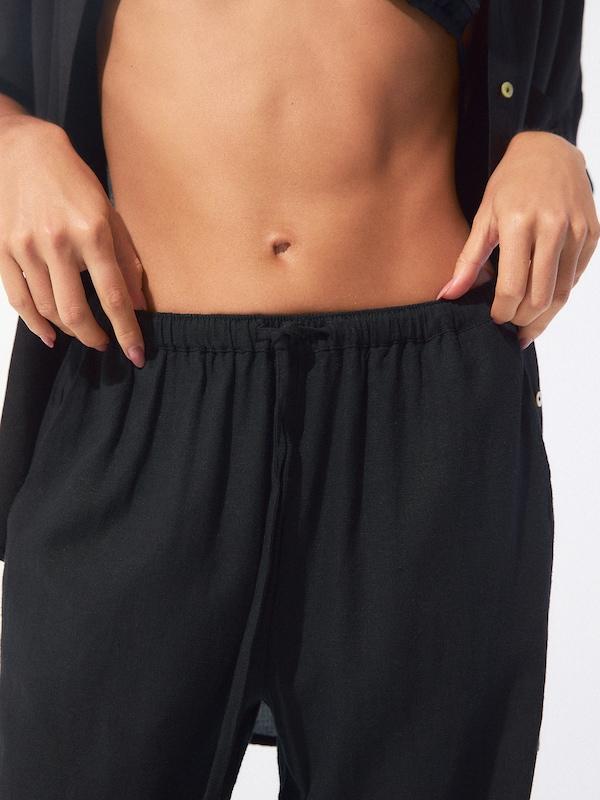Pullu0026Bear Pull&Bear Wide Leg Hose In Schwarz