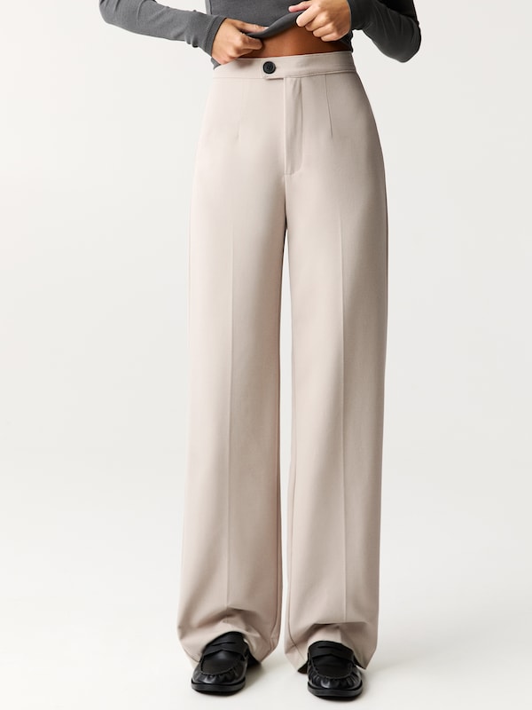 Pullu0026Bear Pull&Bear Wide Leg Hose In Stone