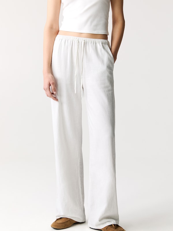Pullu0026Bear Pull&Bear Wide Leg Hose In Weiß