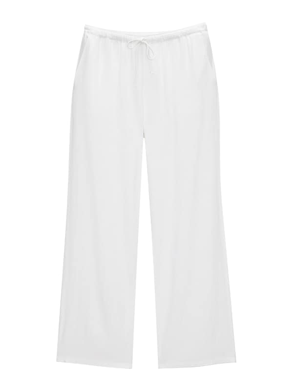 Pullu0026Bear Pull&Bear Wide Leg Hose in Weiß