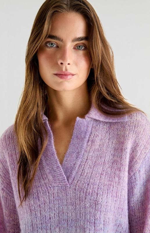 Scalpers Scalpers Polo Brushed Jumper ' ' In Lila Flieder
