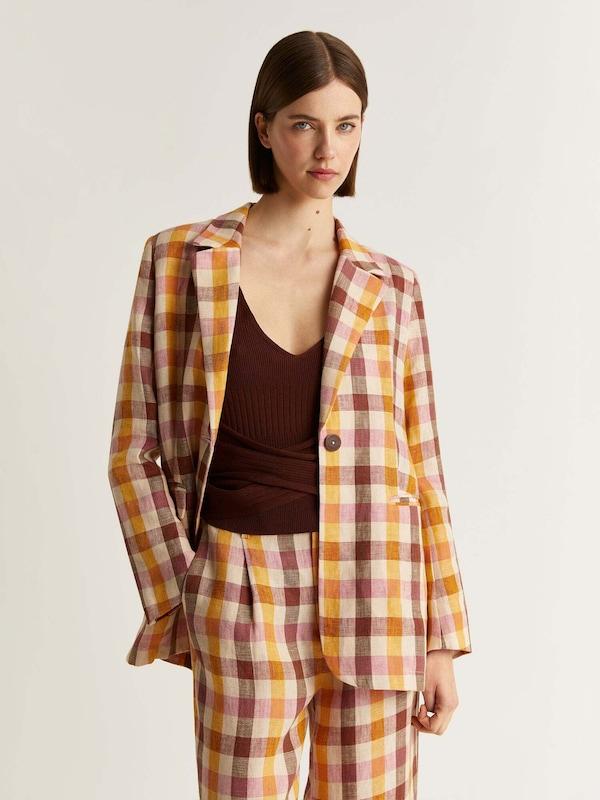 Scalpers Scalpers Blazer 'Vichy' In Braunmeliert