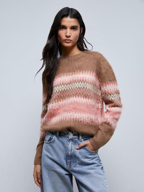 Scalpers Scalpers Pullover 'Farisle' In Braun