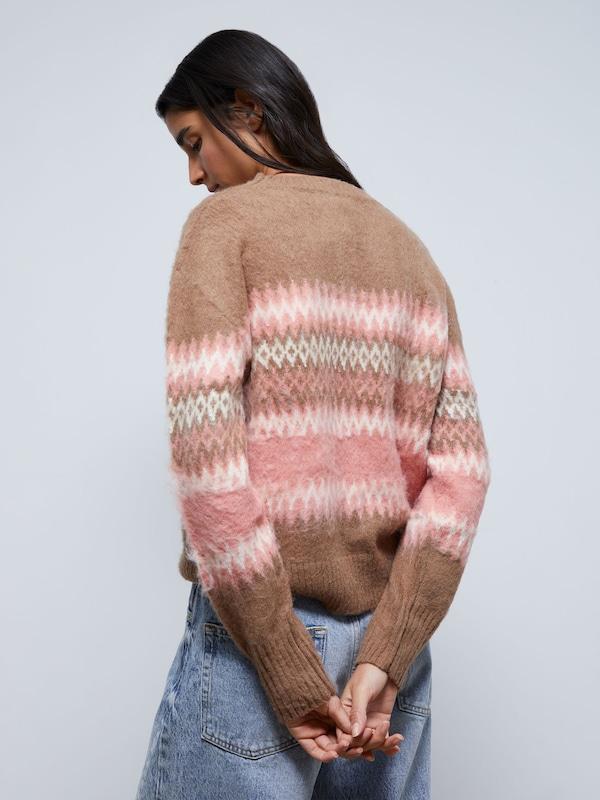 Scalpers Scalpers Pullover 'Farisle' In Braun