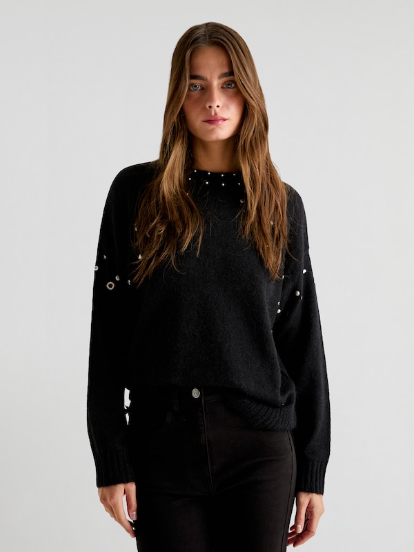 Scalpers Scalpers Pullover 'Studs R' In Schwarz