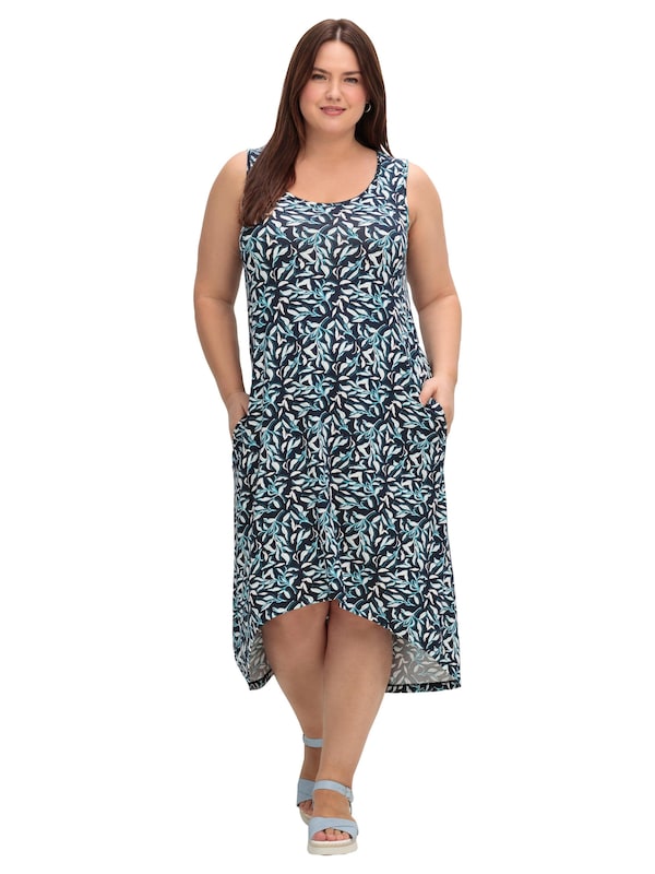 SHEEGO SHEEGO Jerseykleid In Türkis Dunkelblau