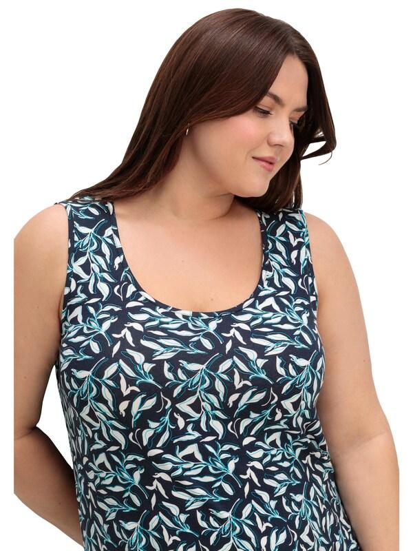 SHEEGO SHEEGO Jerseykleid In Türkis Dunkelblau