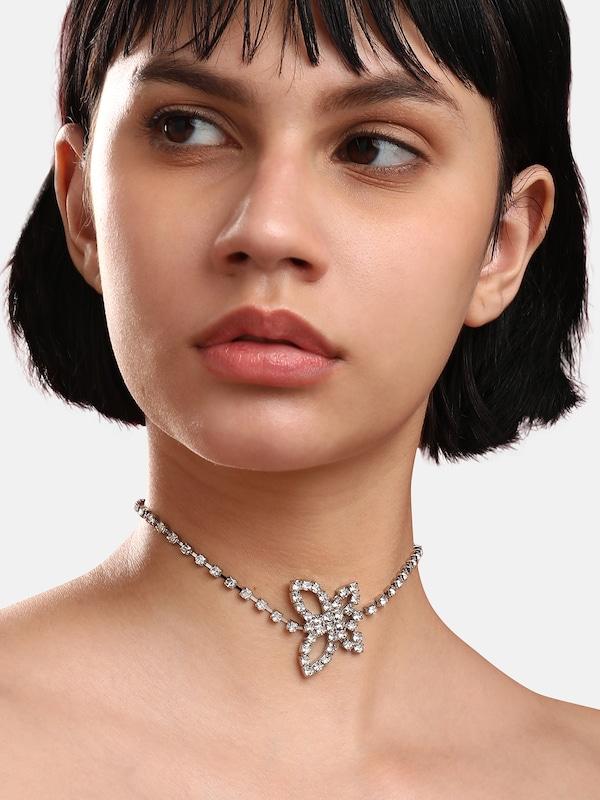 SOHI SOHI Kette ' Mildredd ' In Silber Transparent