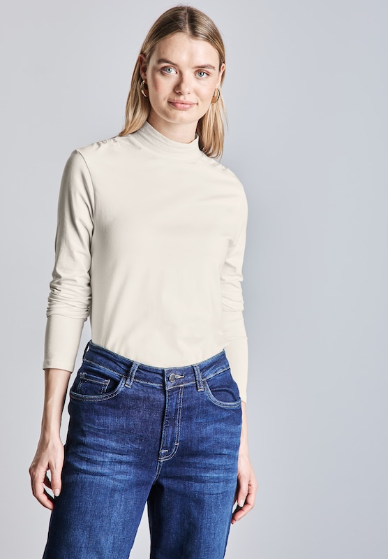 STREET ONE STREET ONE Shirt Mit Geraffter Schulter In Weiß