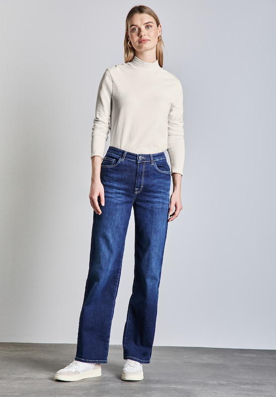 STREET ONE STREET ONE Shirt Mit Geraffter Schulter In Weiß