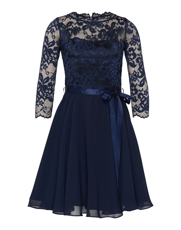 SWING SWING Spitzenkleid Mit Chiffon-Rock In Navy