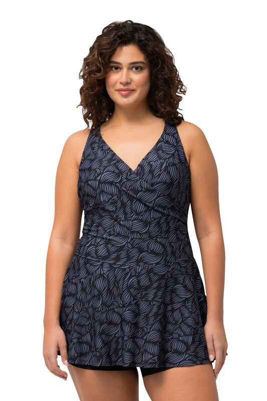 Ulla Popken Ulla Popken Bustier Badeanzugkleid In Grau Schwarz