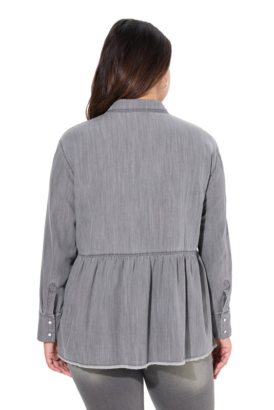Ulla Popken Ulla Popken Bluse In Grey Denim
