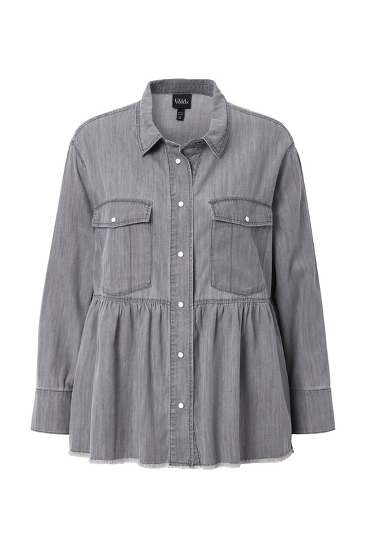 Ulla Popken Ulla Popken Bluse in Grey Denim