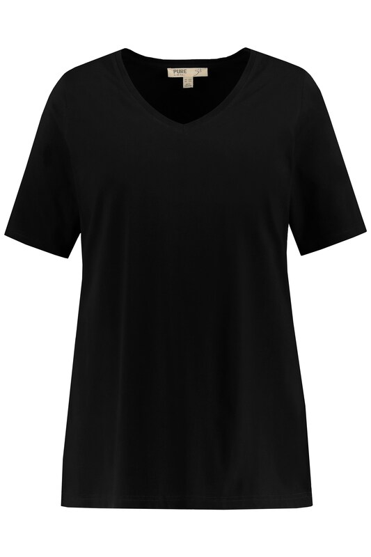 Ulla Popken Ulla Popken T-Shirt (GOTS) In Schwarz