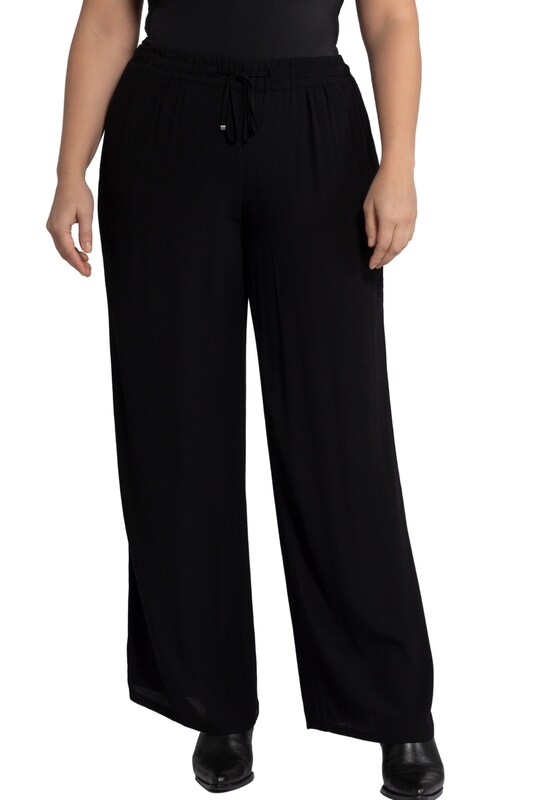 Ulla Popken Ulla Popken Wide Leg Hose In Schwarz