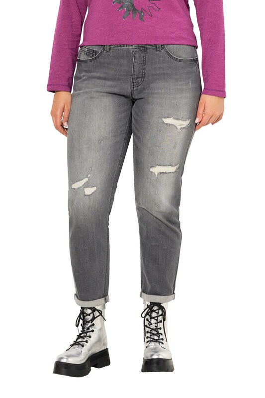 Ulla Popken Ulla Popken Wide Leg Jeans In Grau