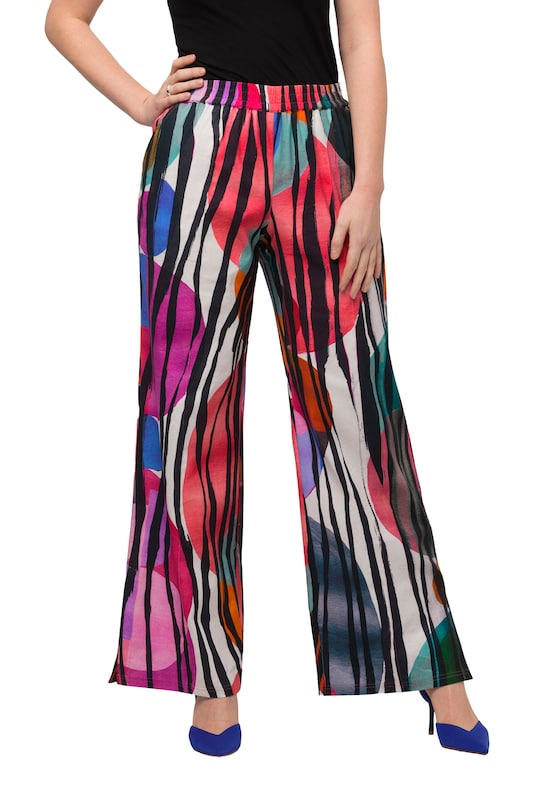 Ulla Popken Ulla Popken Wide Leg Hose In Mischfarben