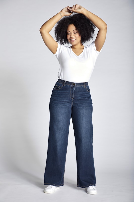 Ulla Popken Ulla Popken Wide Leg Jeans In Dunkelblau