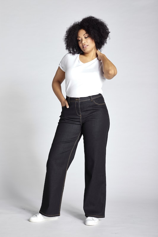 Ulla Popken Ulla Popken Wide Leg Jeans In Nachtblau