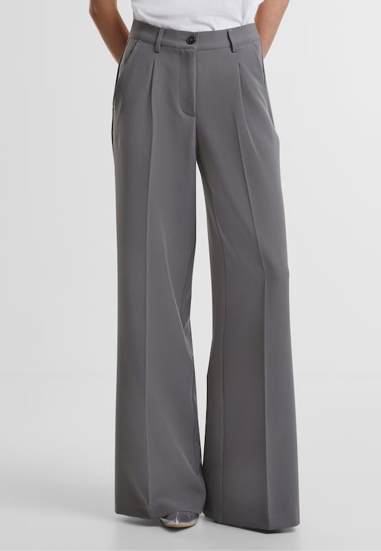 Urban Classics Urban Classics Wide Leg Bundfaltenhose In Grau