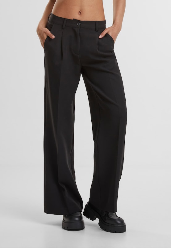 Urban Classics Urban Classics Wide Leg Bundfaltenhose In Schwarz