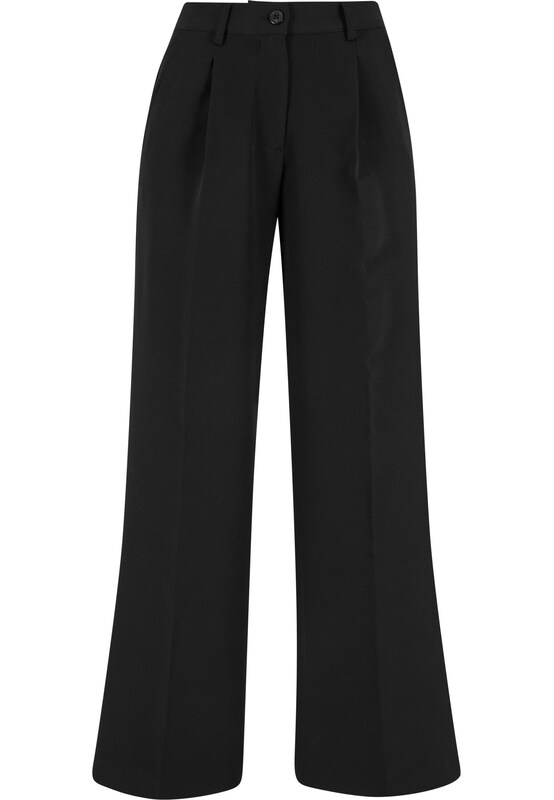 Urban Classics Urban Classics Wide Leg Bundfaltenhose in Schwarz