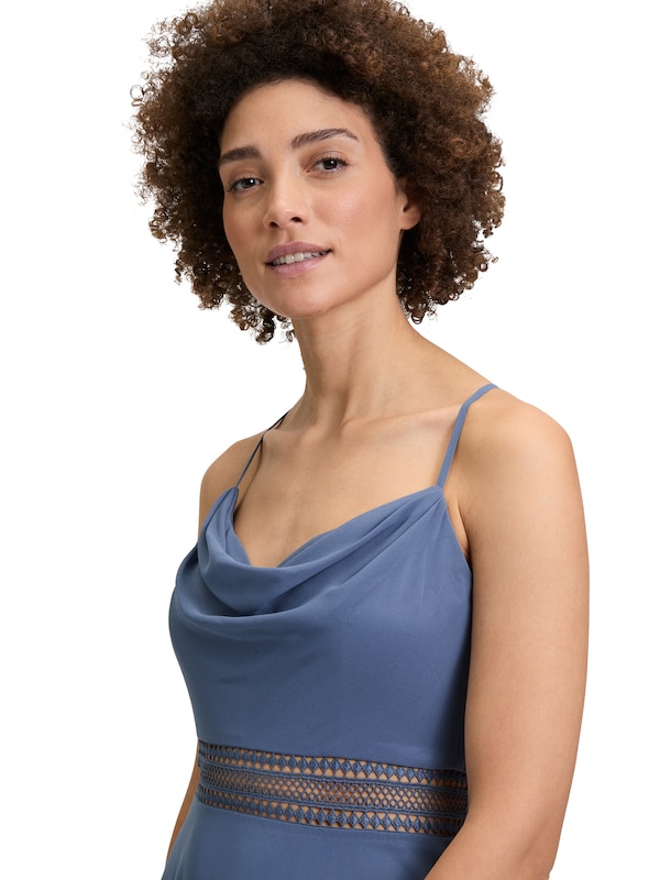 Vera Mont Vera Mont Cocktailkleid Mit Wasserfallausschnitt In Blau
