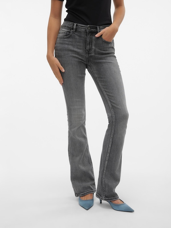 VERO MODA VERO MODA Flared Jeans 'Flash' In Grey Denim