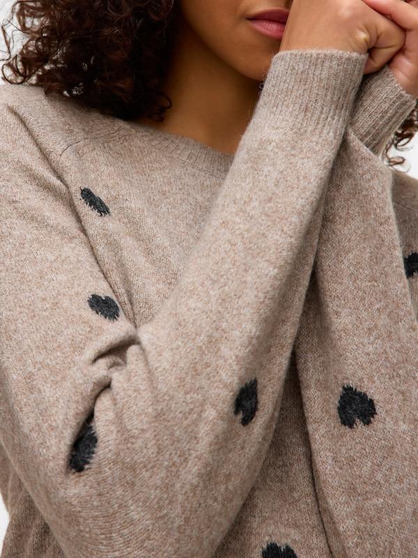VERO MODA VERO MODA Pullover 'VMDOFFY INTARSIA' In Taupe