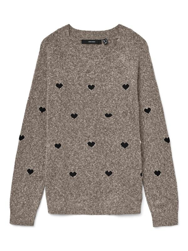 VERO MODA VERO MODA Pullover 'VMDOFFY INTARSIA' in Taupe