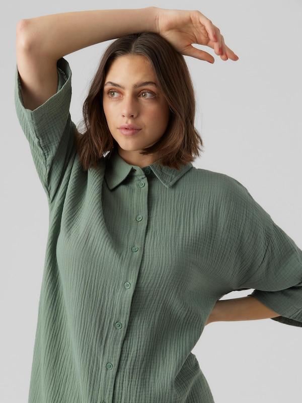 VERO MODA VERO MODA Bluse 'Natali' In Dunkelgrün