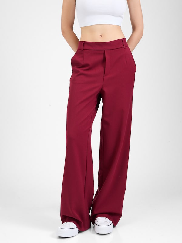 VILA VILA Wide Leg Hose 'VIVARONE' In Dunkelrot