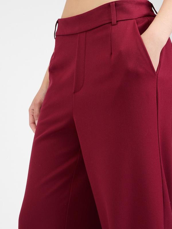 VILA VILA Wide Leg Hose 'VIVARONE' In Dunkelrot