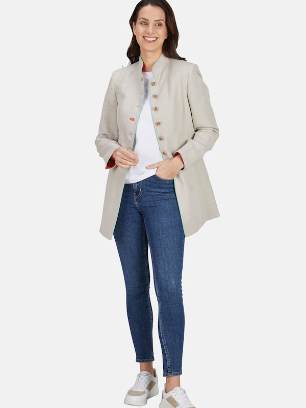 White Label White Label Gehrock Mit Stehkragen In Beige