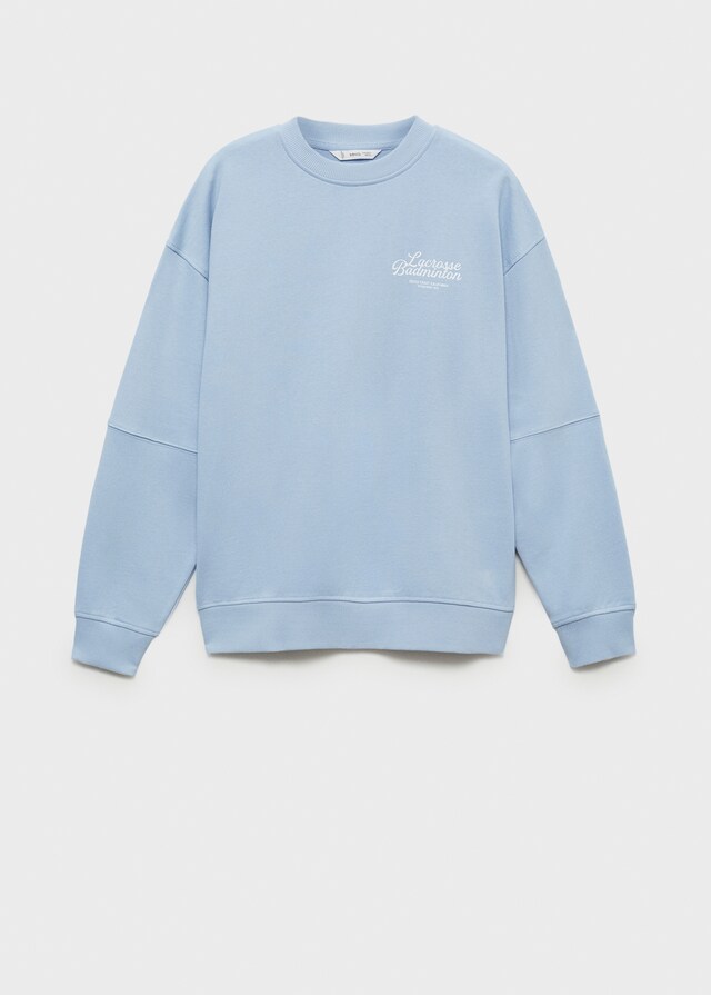 Mango Baumwoll-Sweatshirt mit aufgedrucktem Schriftzug