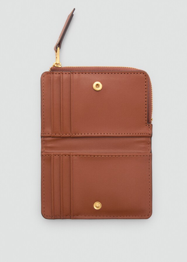 Mango Brieftasche Mit Klappe Aus Kontrastierendem Canvas