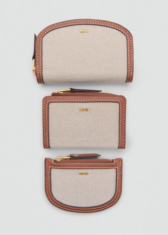 Mango Brieftasche Mit Klappe Aus Kontrastierendem Canvas