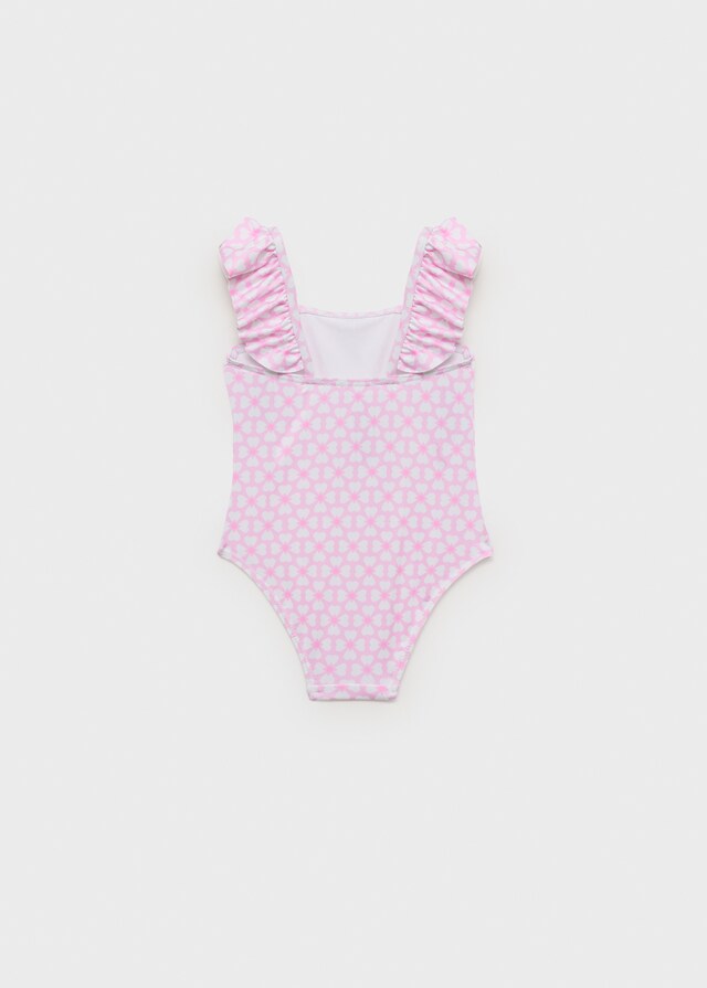 Mango Gemusterter Badeanzug mit rüschenverzierten Trägern