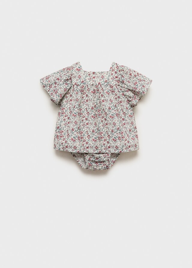 Mango Kleid und Strampler aus Baumwolle mit Blumenmuster