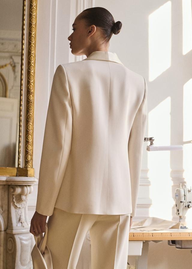 Mango Anzugjacke Mit Reverskragen Aus Satin