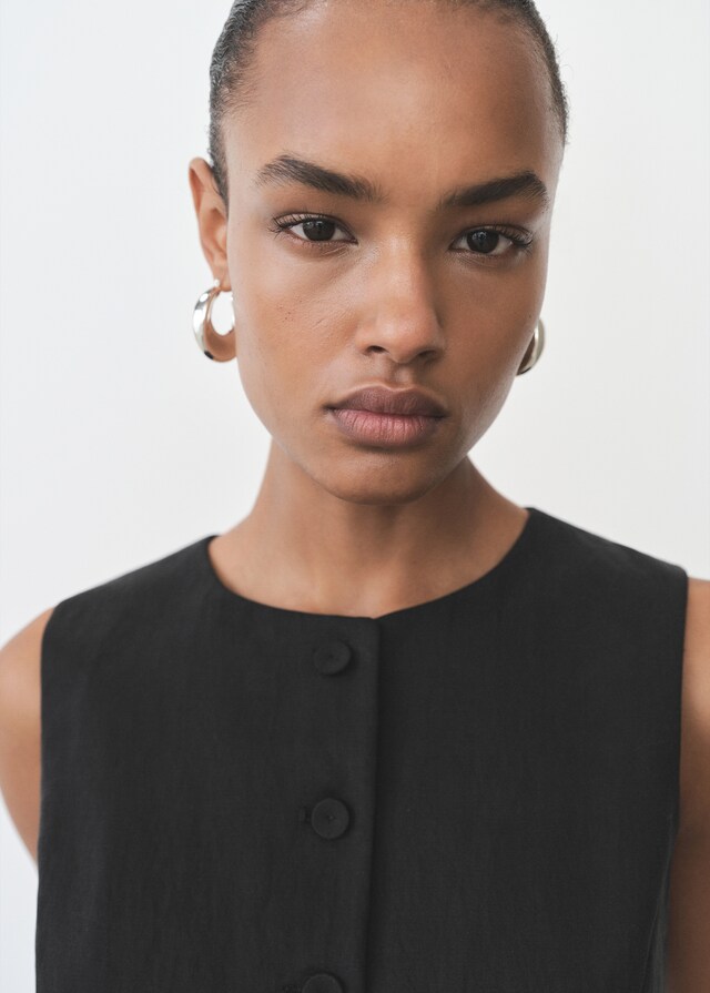 Mango Anzugweste Gerade Lyocell