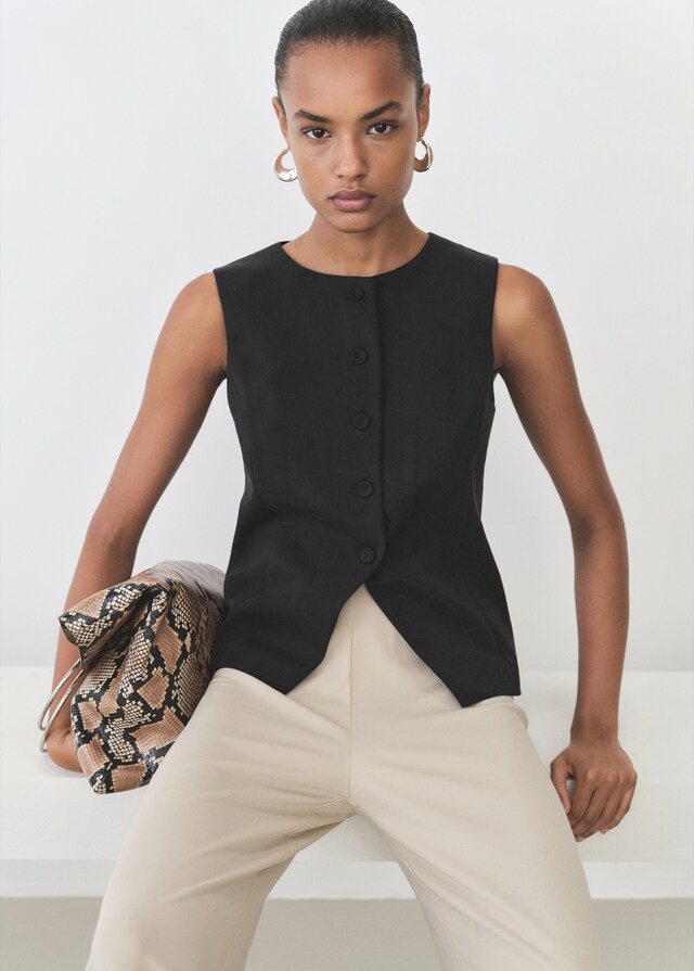 Mango Anzugweste Gerade Lyocell