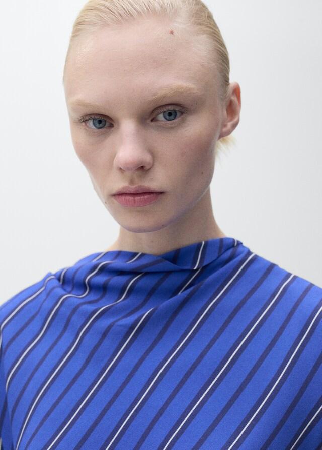 Mango Asymmetrische Bluse Mit Streifenmuster