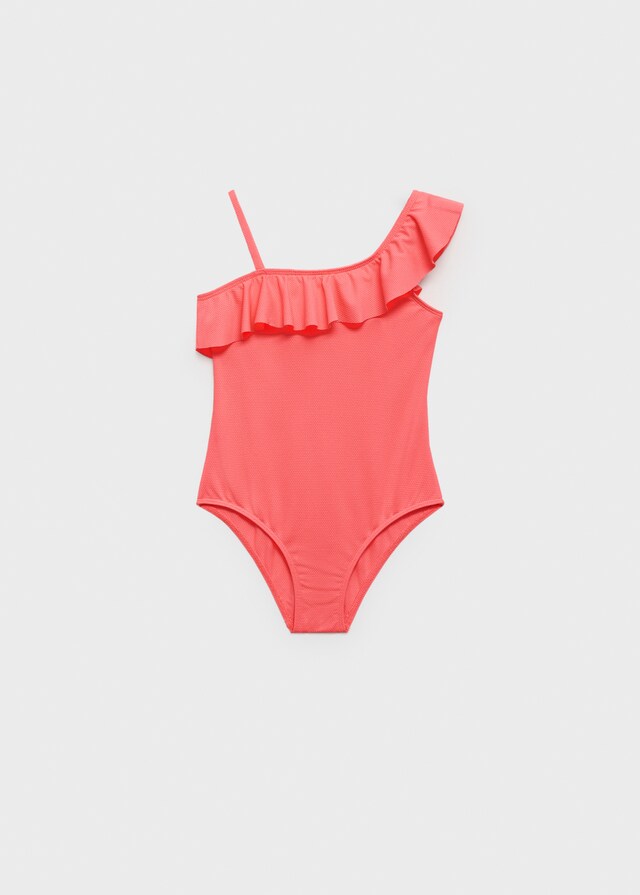 Mango Asymmetrischer Badeanzug mit Rüschen