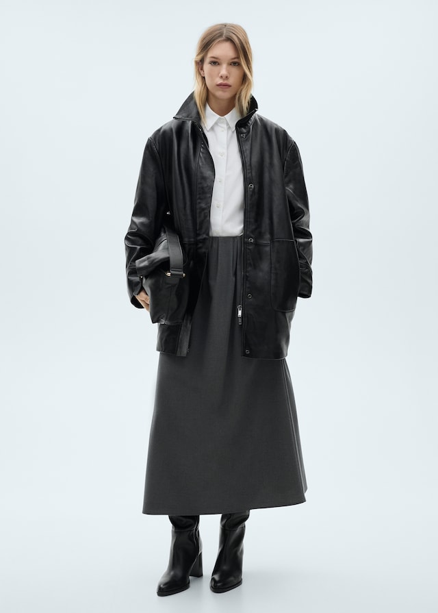 Mango Ausgestellter Faltenrock