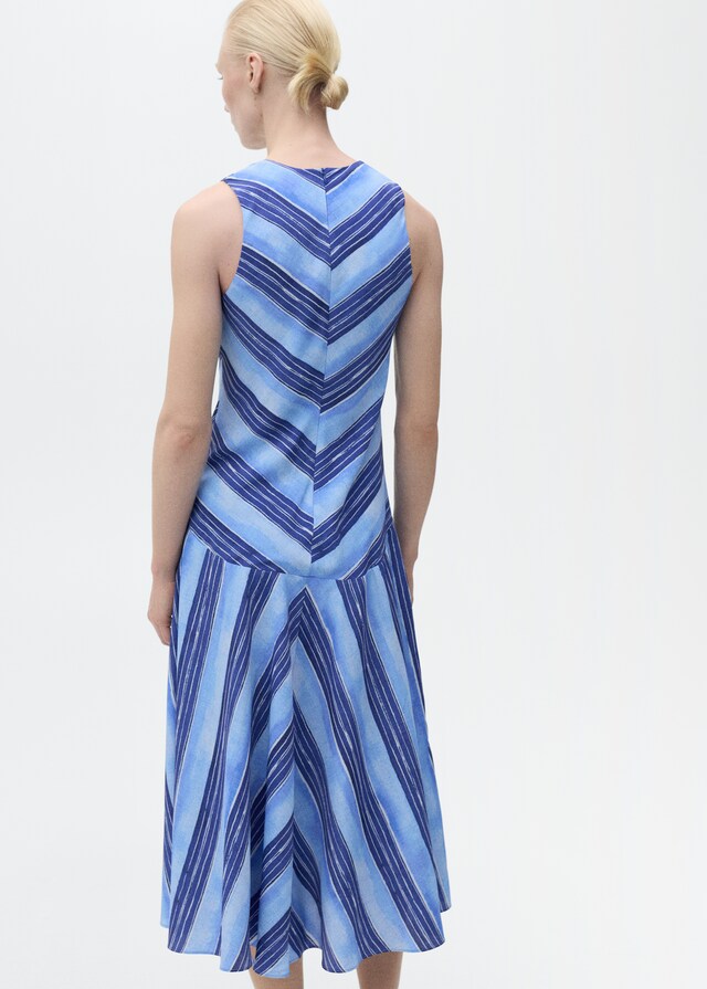 Mango Ausgestelltes Kleid Mit Streifen