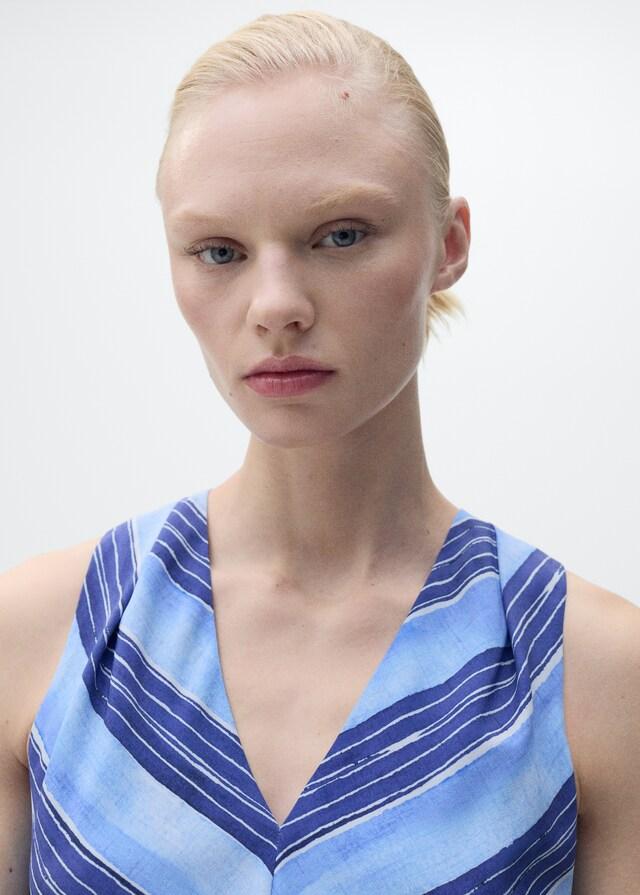 Mango Ausgestelltes Kleid Mit Streifen