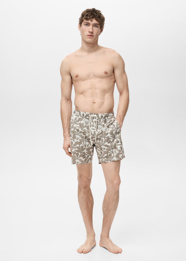 Mango Badeshorts Mit Floralem Dessin